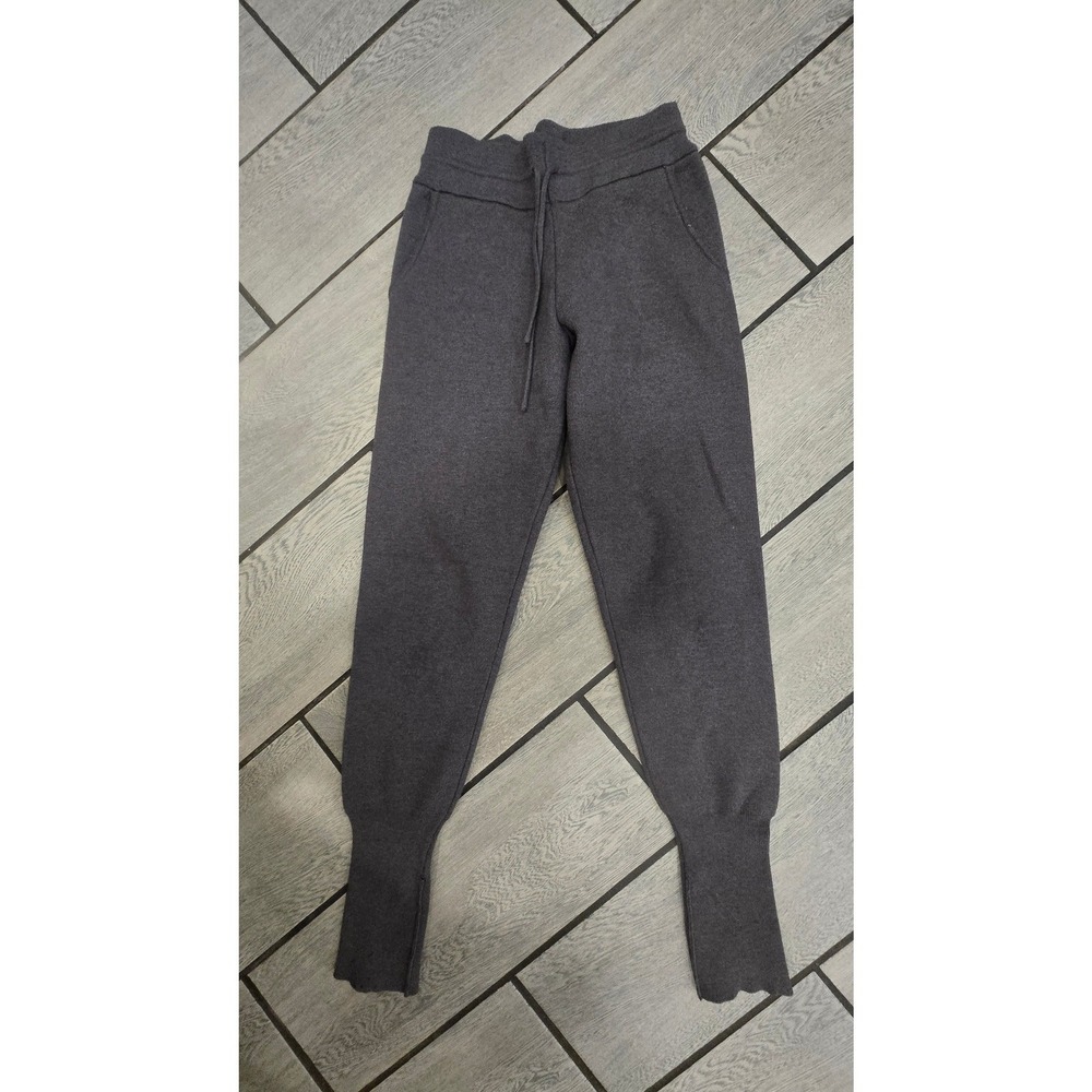Zara Knit Jogger Pants Charcoal Gray High Waisted Lounge Sweatpants Small